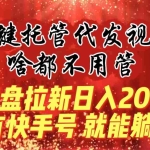 (8718期)一键托管代发视频,啥都不用管,网盘拉新日入2000+,有快手号就能躺赚