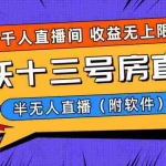(8711期)爆火飞跃十三号房半无人直播,一场直播上千人,日入过万!(附软件)
