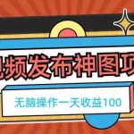 短视频发布神图项目，无脑操作，一天收益100