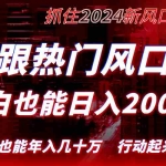 (8655期)紧跟热门风口创作,小白也能日入2000+,长久赛道,抓住红利,实现逆风翻…