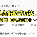 (8584期)AI头条野路子玩法,无脑创作,日入500+
