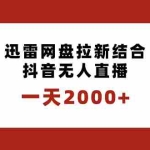 (8551期)一天2000+迅雷网盘拉新结合抖音无人直播,独创玩法保姆级教学