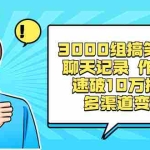 (8504期)3000组搞笑原创聊天记录 作品快速破10万播放 多渠道变现