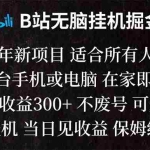 (8436期)B站纯无脑挂机掘金,当天见收益,日收益300+