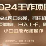 (8401期)2024风口项目来袭,抓住机会,闲鱼也可翻身,日入上千,周入破万,小白…