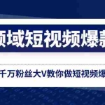 (8356期)全领域 短视频爆款课,全网两千万粉丝大V教你做短视频爆款内容