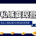 (8325期)IP私域-变现营,创业人做私域IP必参加的变现营(22节课)