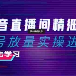 (8258期)2024抖音直播间精细化运营:稳号放量实操进阶 选品/排品/起号/小店随心…