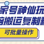 (8190期)百家号神仙玩法,无脑搬运复制粘贴,可批量操作