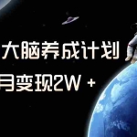 (8078期)冷门虚拟项目,最强大脑养成计划,一个月变现2W+