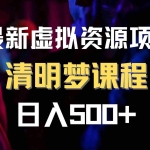 (8071期)最新虚拟资源项目 清醒梦课程 日入600+【内附1.7G资源】