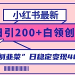 (8052期)小红书最新日引200+创业粉”割韭菜“日稳定变现4000+实操教程!