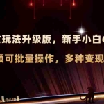 (8040期)AI原创美女玩法升级版 新手6天涨万粉 5分钟制作视频可批量,多种变现月入3w