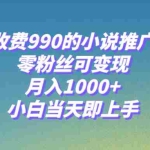 (8016期)小说推广软件,零粉丝可变现,月入1000+,小白当天即上手【附189G素材】