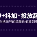 (7985期)DOU+抖加投放起号课,帮你把账号的流量价值放到更大(21节课)