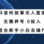 (7894期)抖音听故事无人直播新玩法,无需养号、适合新手小白去操作