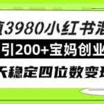 (7893期)价值3980小红书混剪日引200+宝妈创业粉,每天稳定四位数变现!