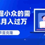 (7831期)AI声音克隆,深度挖掘小众的需求实现月入过万