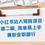 (7772期)小红书达人矩阵项目第二期,简单易上手,兼职全职都行(11节课)