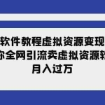 (7768期)软件教程虚拟资源变现:带你全网引流卖虚拟资源软件,月入过万(11节课)