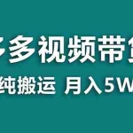 (7760期)【蓝海项目】多多视频带货,靠纯搬运一个月搞5w,新手小白也能操作【揭秘】