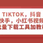 (7714期)TIKTOK,抖音,快手,小红书视频批量下载工具加教程
