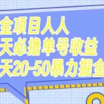 (7648期)掘金项目人人每天必撸几十单号收益一天20-50暴力掘金