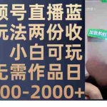 (7635期)视频号直播蓝海玩法两份收益,小白可玩,无需作品日入200-2000+