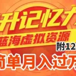 (7612期)提升高效记忆力法,蓝海虚拟资源项目,成交简单,多种变现方式,月入过万