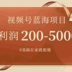 （7585期）视频号蓝海项目，0基础在家也能做，日入200-5000+【附266G资料】