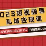 (7550期)2023短视频导流·私域变现课,日导流3000+私域打法  日销售额2w+