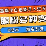 (7549期)一部手机精准引流汉服粉,0成本多种变现方式,小白月入过万(附素材+工具)