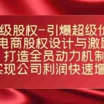 (7505期)超级股权-引爆超级价值:电商股权设计与激励:打造全员动力机制  实现…