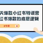 (7468期)21天-爆款小红书特训营,小红书爆款的底层逻辑(8节课)
