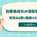 (7413期)自媒体-成长IP训练营【第4期】:带你从0到1跑通小红书-闭环(39节)