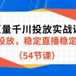 (7307期)巨量千川投放实战课新版,学会投放,稳定直播稳定增产(54节课)