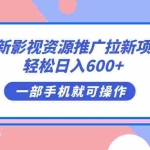 (7290期)最新影视资源推广拉新项目,轻松日入600+,无脑操作即可