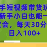 (7286期)快手短视频带货玩法,新手小白也能一看就会,每天30分钟日入100+