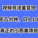 (7212期)视频号流量变现,每天几分钟,收入100+,真正的小而美项目