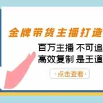 (7134期)金牌带货主播打造实战课:百万主播 不可追,高效复制 是王道(10节课)