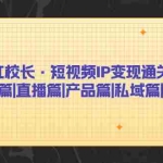 (7129期)网红校长·短视频IP变现通关秘笈:短视频篇+直播篇+产品篇+私域篇+商业模式