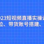 (7081期)2023短视频直播实操课,账号定位、带货账号搭建、选品等