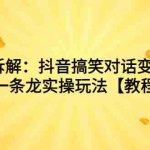 （7055期）副业拆解：抖音搞笑对话变现项目，视频版一条龙实操玩法【教程+素材】