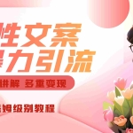 (6913期)独家人性文案玩法,暴力引流多重变现。喂饭级教程!