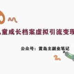 (6902期)副业拆解:儿童成长档案虚拟资料变现副业,一条龙实操玩法(教程+素材)