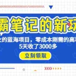 (6816期)学霸笔记新玩法,最近爆火的蓝海项目,0成本高利润副业,5天收了3000多