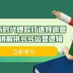 (6813期)拼多多·新时代爆款打造特训营,全维度讲解拼多多运营逻辑(21节课)