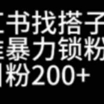 (6807期)小红书找搭子暴力精准锁粉+引流日引200+精准粉