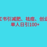 (6799期)小红书精准引流,减肥、祛痘、创业粉单人日引100+(附软件)