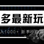 (6699期)价值4980的拼多多最新玩法,月入3w【新手小白必备项目】